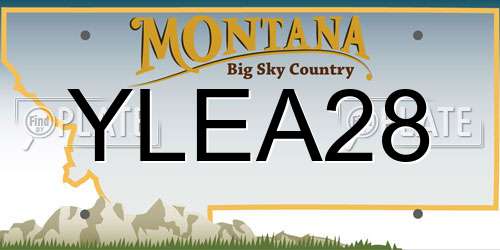 YLEA28 Montana License Plate