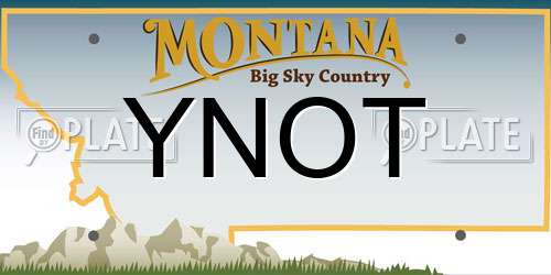 YNOT Montana License Plate