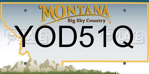 YOD51Q Montana License Plate