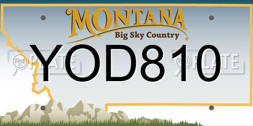 YOD810 Montana License Plate