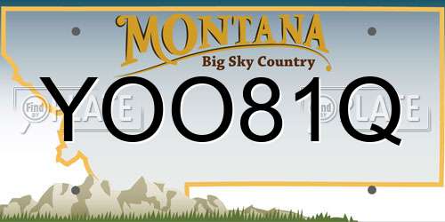 YOO81Q Montana License Plate