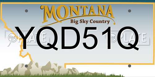 YQD51Q Montana License Plate