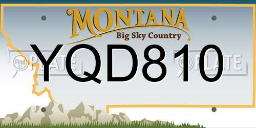 YQD810 Montana License Plate