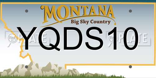 YQDS10 Montana License Plate