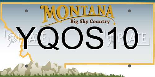 YQOS10 Montana License Plate