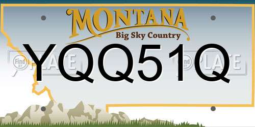 YQQ51Q Montana License Plate