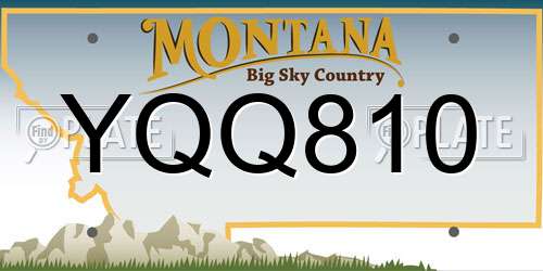 YQQ810 Montana License Plate