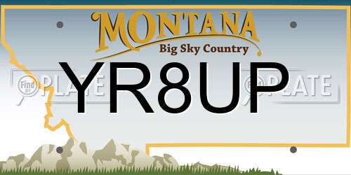 YR8UP Montana License Plate
