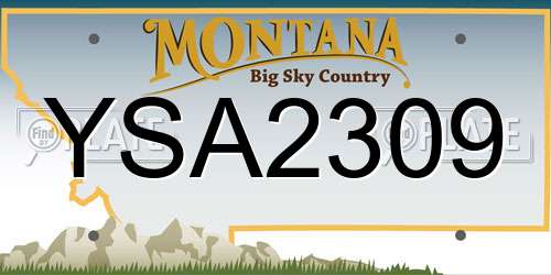 YSA2309 Montana License Plate
