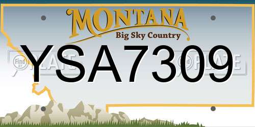 YSA7309 Montana License Plate
