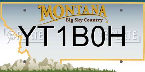 YT1B0H Montana License Plate