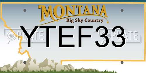YTEF33 Montana License Plate