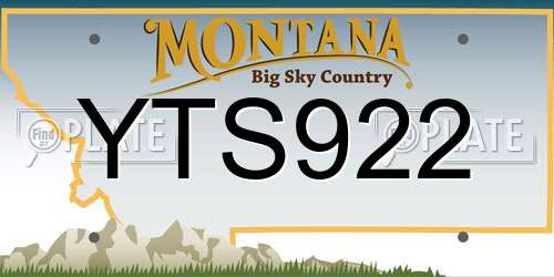 YTS922 Montana License Plate