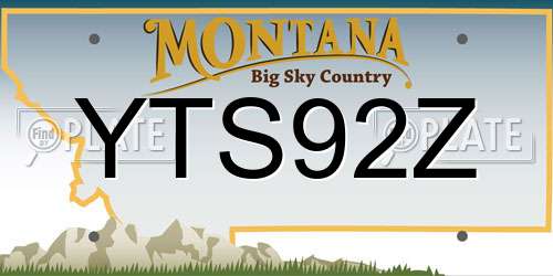 YTS92Z Montana License Plate