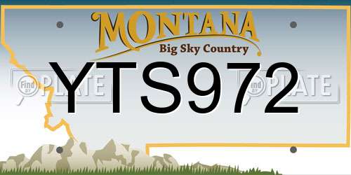 YTS972 Montana License Plate