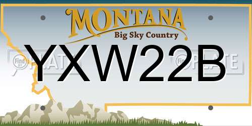 YXW22B Montana License Plate