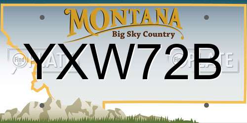 YXW72B Montana License Plate