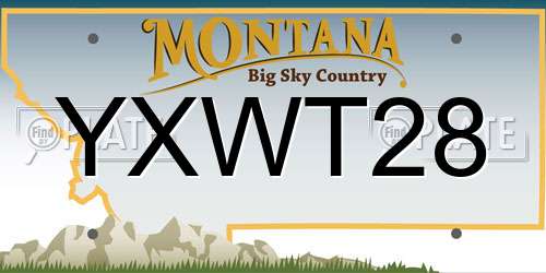 YXWT28 Montana License Plate