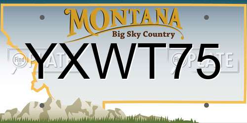 YXWT75 Montana License Plate