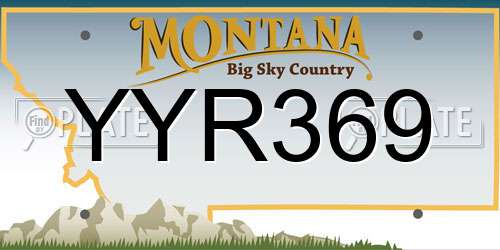 YYR369 Montana License Plate