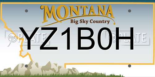 YZ1B0H Montana License Plate