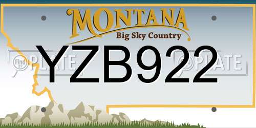 YZB922 Montana License Plate
