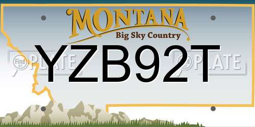 YZB92T Montana License Plate
