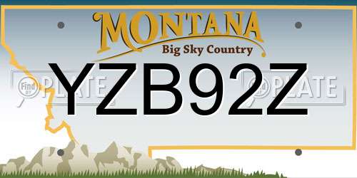 YZB92Z Montana License Plate