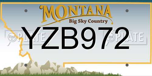 YZB972 Montana License Plate