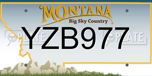 YZB977 Montana License Plate