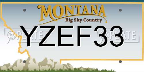 YZEF33 Montana License Plate