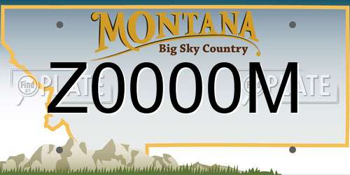 Z0000M Montana License Plate