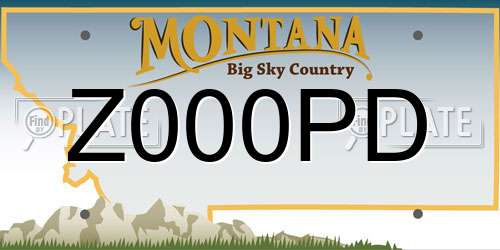 Z000PD Montana License Plate