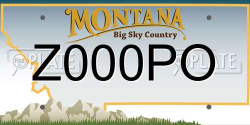 Z000PO Montana License Plate