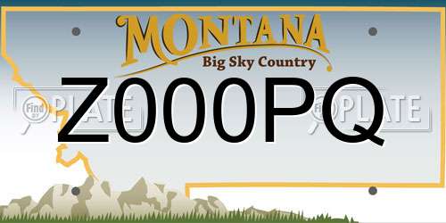 Z000PQ Montana License Plate
