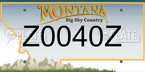 Z0040Z Montana License Plate