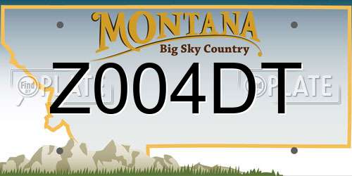 Z004DT Montana License Plate