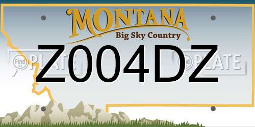 Z004DZ Montana License Plate
