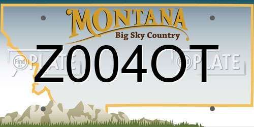 Z004OT Montana License Plate