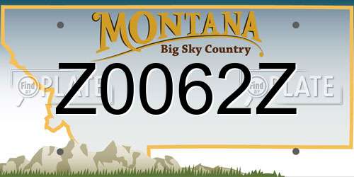 Z0062Z Montana License Plate