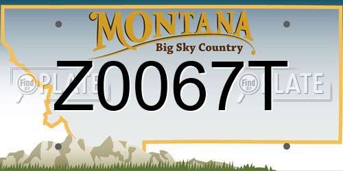 Z0067T Montana License Plate