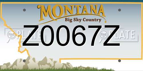 Z0067Z Montana License Plate