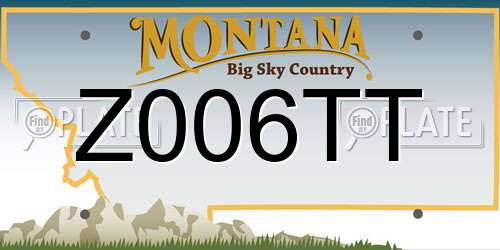Z006TT Montana License Plate