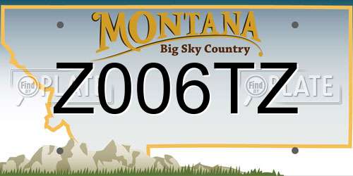 Z006TZ Montana License Plate