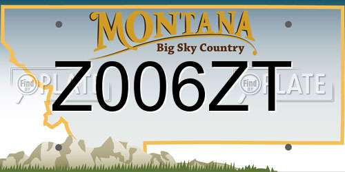 Z006ZT Montana License Plate