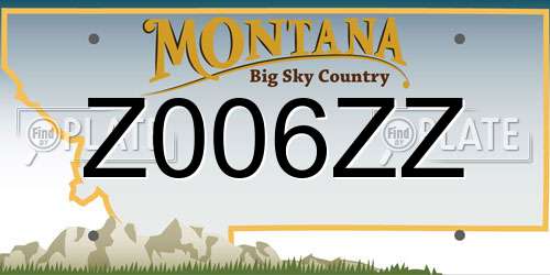 Z006ZZ Montana License Plate