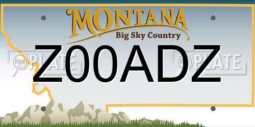 Z00ADZ Montana License Plate