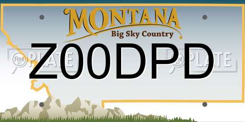 Z00DPD Montana License Plate