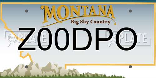 Z00DPO Montana License Plate