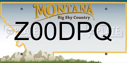 Z00DPQ Montana License Plate